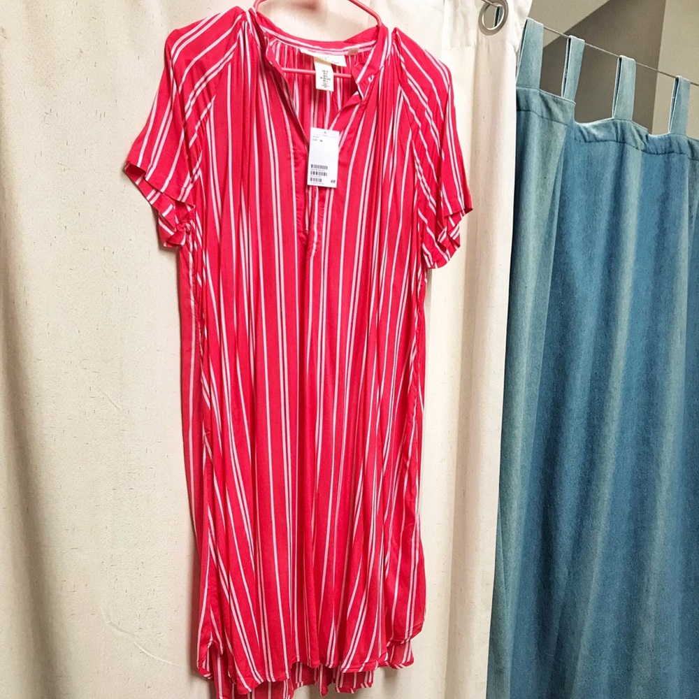 H&M NWT Red & White Striped Dress